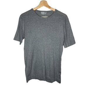 John Smedley Grey Sea Island Cotton Short Sleeve Tee Shirt Made in England